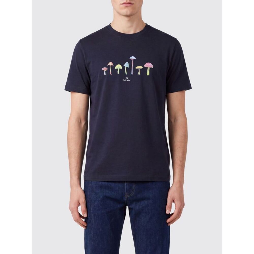 Ps Paul Smith Men Graphic Print Logo Short-Sleeved Cotton T-Shirt Ps Paul Smith